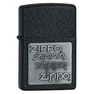 Briquet essence Zippo noir mat avec logos
