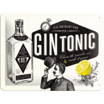 Plaque en métal 15 X 20 cm : Gin Tonic