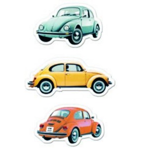 Set de 3 magnets VW Volkswagen : Coccinelle (Beetle) couleur