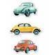 Set de 3 magnets VW Volkswagen : Coccinelle (Beetle) couleur