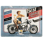 Plaque en métal 30 X 40 cm Pin-up Best garage : Motos