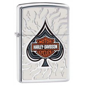 Briquet essence Zippo Harley-Davidson Bar & Shield et as de pique