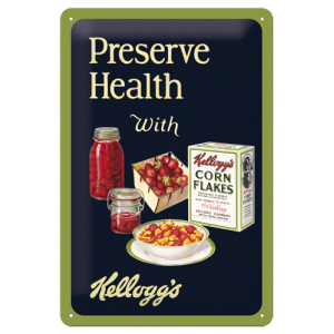 Plaque en métal 20 X 30 cm Kellogg's : "Preserve Health"