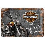 Plaque en métal 20 X 30 cm Harley-Davidson : my favorite ride