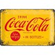 Plaque en métal 20 X 30 cm : Coca-Cola publicité rétro jaune et rouge