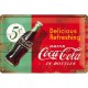 Plaque en métal 20 X 30 cm : Coca-Cola publicité vintage