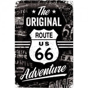 Plaque en métal 20 X 30 cm Route 66 - The original adventure