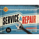 Plaque en métal 15 X 20 cm : Service and repair auto moto