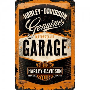 Plaque en métal 20 X 30 cm Harley-Davidson : Garage pour motos