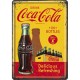 Plaque en métal 14 X 10 cm : Coca-Cola & casier de petites bouteilles