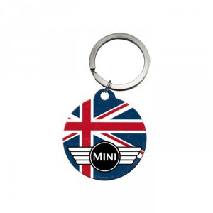 Porte-clés rond : Logo Mini sur fond Union Jack