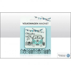 MAGNET (6 X 6 cm) : VW VOLKSWAGEN BULLI T1 A LA FETE