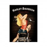 Magnet 8 x 6 cm Harley-Davidson pin-up à moto