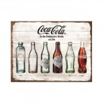 Magnet 8 x 6 cm Evolution de la bouteille de Coca-Cola au fil du temps