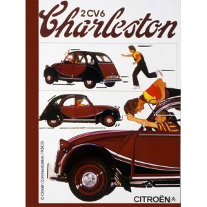 Plaque en métal 20 X 30 cm : Citroën 2CV6 Charleston