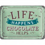 Plaque en métal 15 X 20 cm : Chocolate is the answer - Le chocolat est la réponse