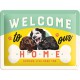 Plaque en métal 15 X 20 cm "Welcome to our home ..." - "Bienvenue chez nous ..."