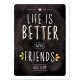 Plaque en métal 15 X 20 cm "Life is better with friends"