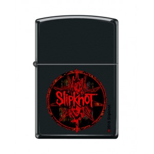 Briquet essence Zippo logo satanique groupe heavy métal Slipknot fond noir