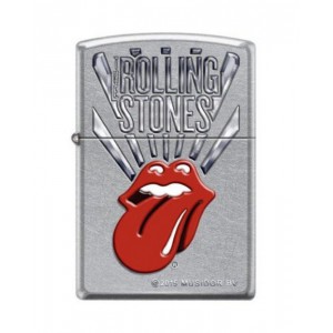 Briquet essence Zippo Rolling Stones logo langue avec effet perspective