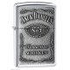 Briquet essence ZIPPO logo de Jack Daniel's en relief sur fond chromé