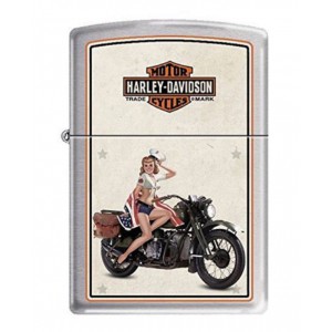 Briquet essence Zippo Harley-Davidson V-Twin et drapeau américain