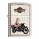 Briquet essence Zippo Harley-Davidson moto militaire deuxième guerre et pin-up "marines"
