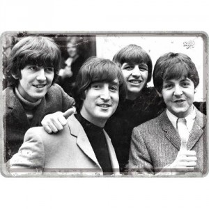 Plaque en métal 14 X 10 cm : Les Beatles