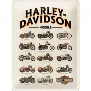 plaque en métal 30 X 40 cm harley-davidson : logo de la marque et mention PARKING ONLY