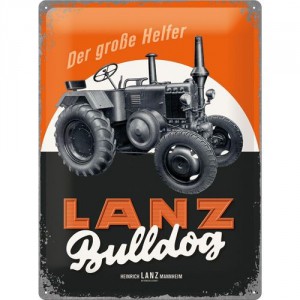 Plaque en métal 30 X 40 cm Tracteur Lanz Bulldog