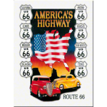 Magnet 8 x 6 cm Route 66 : America's highways