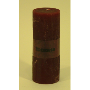 Bougie cylindrique rustique pilier 17cm aspect givré couleur rouge