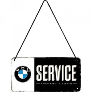 Plaque en métal 10 X 20 cm à suspendre : BMW Service