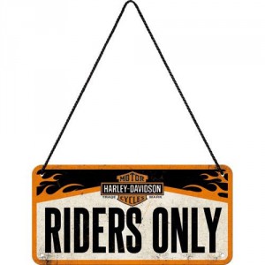 Plaque en métal 10 X 20 cm à suspendre : Harley-Davidson