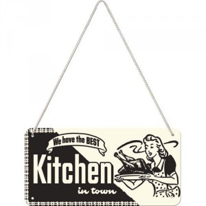 Plaque en métal 10 X 20 cm à suspendre : Kitchen (Cuisine)