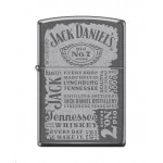 Briquet essence ZIPPO pêle-mêle de slogans et de logos Jack Daniel's sur fond "gray dusk"