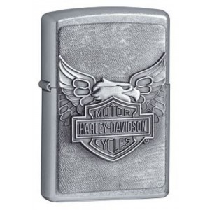 Briquet essence Zippo Harley-Davidson chromé Emblème et route de légende