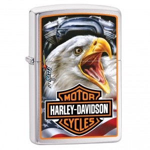 Briquet essence Zippo Harley-Davidson V-Twin et drapeau américain