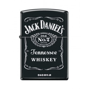 Briquet essence ZIPPO logo Jack Daniel's sur fond "black matte"
