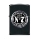 Briquet essence ZIPPO logo rond de Jack Daniel's sur fond "black matte"