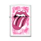 Briquet essence Zippo Rolling Stones logo classique langue sur fond "white matte"