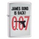 Briquet essence Zippo James Bond 007 is back fond "brushed chrome"