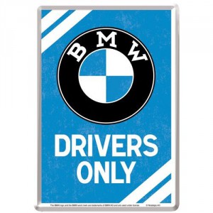 Plaque en métal 14 X 10 cm BMW Drivers Only