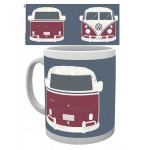 Tasse à café (coffee mug) VW Volkswagen T1 BULLI rouge et blanc vu de face et de l'arrière