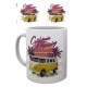 Tasse à café (coffee mug) VW Volkswagen T1 BULLI jaune "California Dreaming"