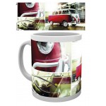 Tasse à café (coffee mug) VW Volkswagen T1 BULLI rouge et blanc sous divers angles