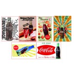 Série N°3 de 6 magnets différents de publicités anciennes (vintage) Coca-Cola