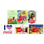 Série N°4 de 6 magnets différents de publicités anciennes (vintage) Coca-Cola