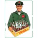 Calendrier perpétuel cartonné Coca-Cola : livreur d'un casier de 24 petites bouteilles