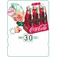 Calendrier perpétuel cartonné Coca-Cola : petit garçon avec son cageot de 6 bouteilles